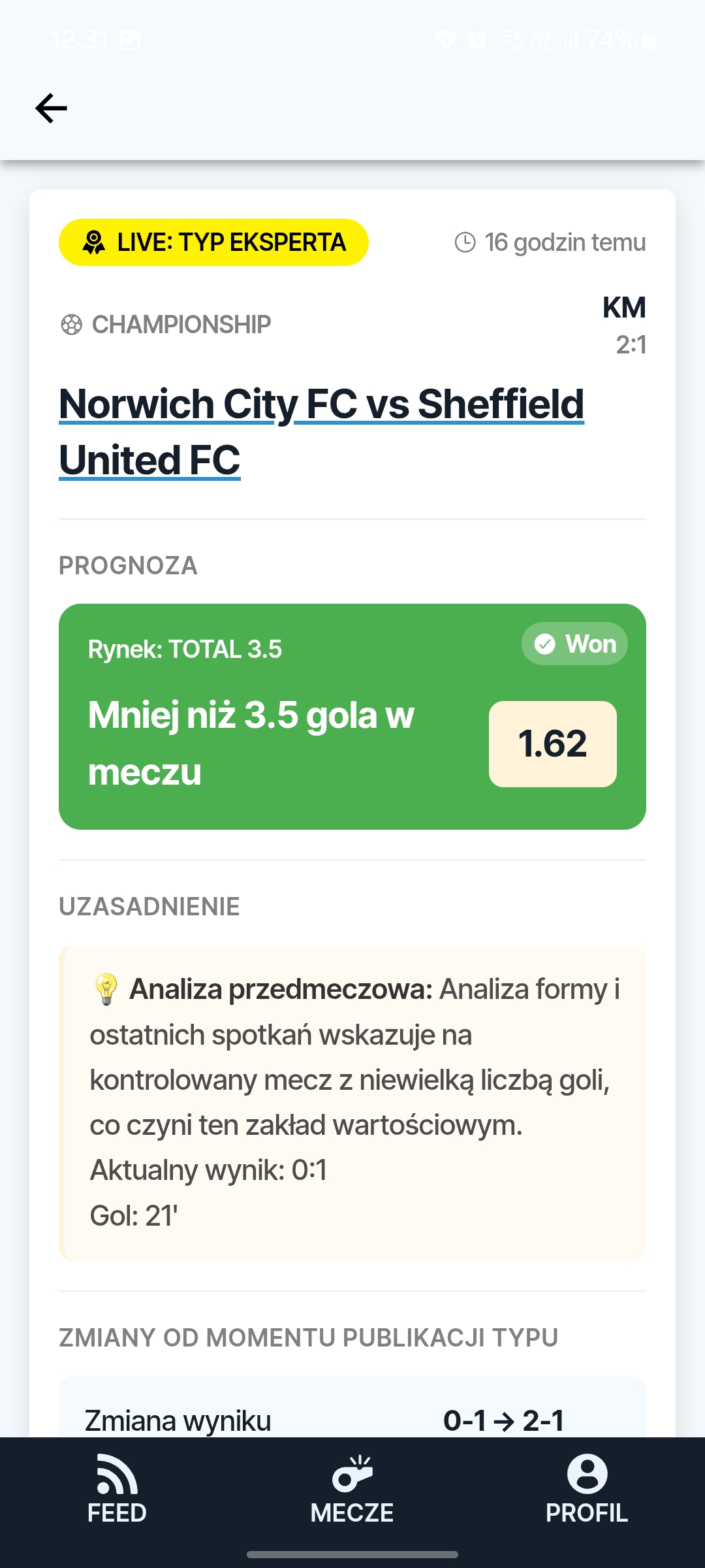 Alert na żywo