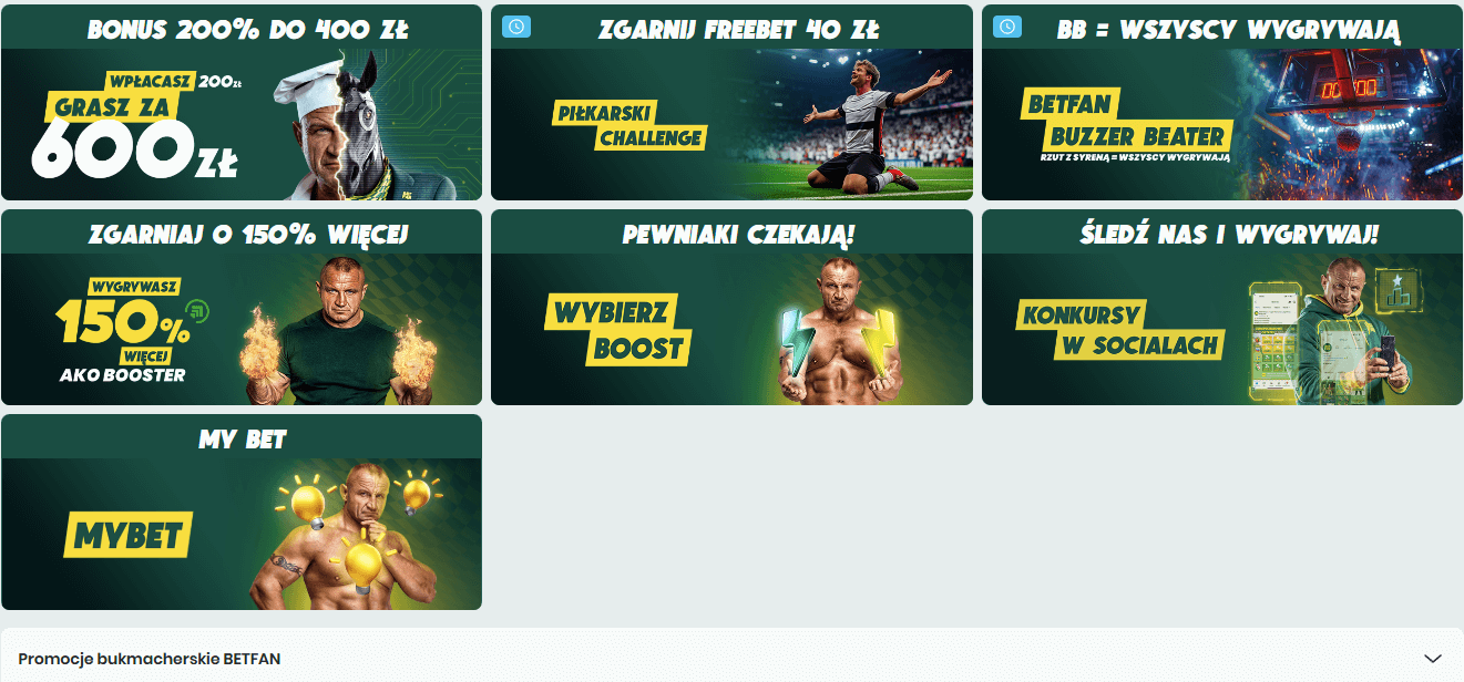 promocje bukmacherskie Betfan